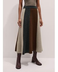 ME+EM - Merino Cashmere Patched Cable Knit Maxi Skirt - Lyst