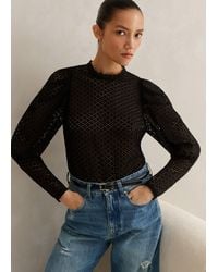 ME+EM - Lace Statement Sleeve Top - Lyst