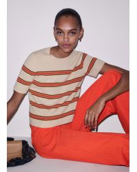 ME+EM - Cashmere Stripe Crop Knit Tee - Lyst