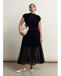 ME+EM - Sheer Panelled Evening Knit Maxi Dress - Lyst
