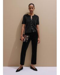 ME+EM - Stretch Velvet Slim Crop Trouser - Lyst