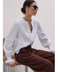 ME+EM - Cheesecloth Intricate Detail Blouse - Lyst