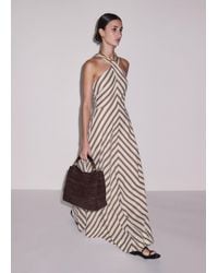 ME+EM - Crease-Less Linen Halter-Neck Stripe Maxi Dress - Lyst