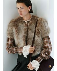 ME+EM - Crop Shearling Jacket - Lyst