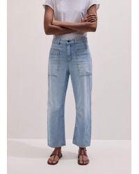ME+EM - Micro Stripe Engineered Leg Jean Ecru- Wash - Lyst