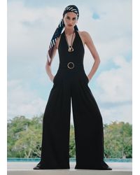ME+EM - Crease-Less Linen Wide Leg Jumpsuit + Belt - Lyst