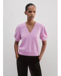 ME+EM - Brushed Cashmere V-Neck Knit Tee - Lyst