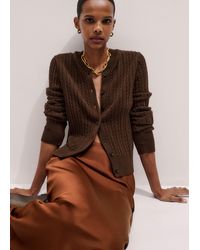 ME+EM - Merino Cashmere Micro Cable Cardigan - Lyst