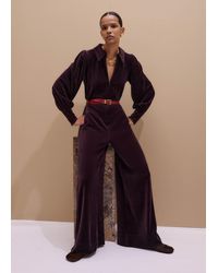 ME+EM - Velour Jumpsuit + Belt - Lyst