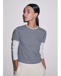 ME+EM - Micro Stripe Double Layer Top-Soft - Lyst