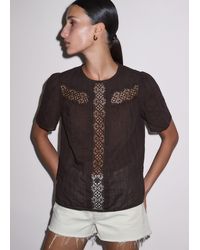 ME+EM - Embroidery Detail Soft T-Shirt - Lyst