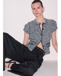 ME+EM - Tweed Knit Pouf Sleeve Crop Jacket - Lyst