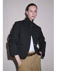 ME+EM - Pinstripe Short Intelligently Oversized Blazer - Lyst