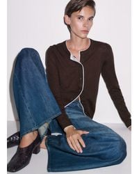 ME+EM - Barely There Contrast Slim Cardigan - Lyst