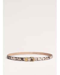 ME+EM - Snake Embossed Skinny Belt Tan - Lyst