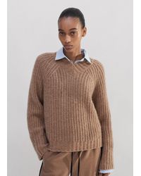 ME+EM - Merino Cashmere Silk Rib Crop Jumper - Lyst