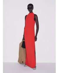 ME+EM - Draped Neckline Straight Full Length Dress - Lyst
