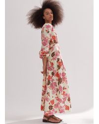 ME+EM - Cheesecloth Bali Print Full-length Dress - Lyst