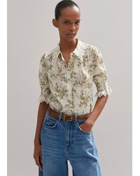 ME+EM - Shadow Berry Print Embroidered Collar Blouse - Lyst