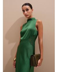 ME+EM - Satin Back Crepe Lace Detail Maxi Dress - Lyst