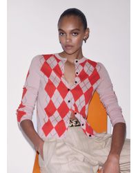 ME+EM - Fine Argyle Slim Knit Cardigan - Lyst