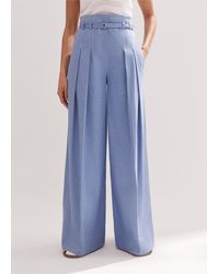 ME+EM - Chambray Tailoring Super Wide-leg Trouser - Lyst