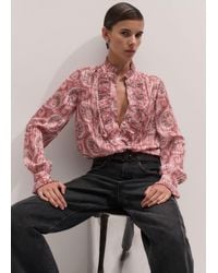 ME+EM - Ornate Climbing Paisley Print Frill Blouse + Tie - Lyst