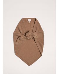 ME+EM - Cashmere Triangle Knit Scarf Dark Camel Melange - Lyst