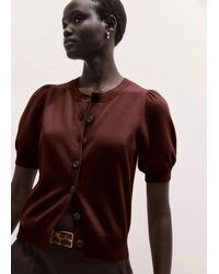ME+EM - Pouf Sleeve Cashmere Button Through Tee - Lyst