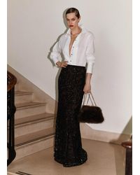 ME+EM - Sequin Embellished Full Length Skirt - Lyst