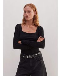 ME+EM - Ruched Square Neck Top - Lyst