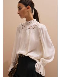 ME+EM - Silk Ornate Embroidered High-Neck Top - Lyst