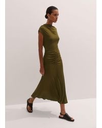 ME+EM - High Neck Ruched Midi Dress - Lyst