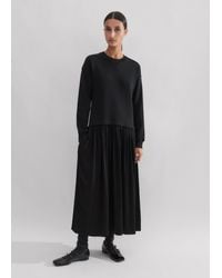 ME+EM - Mixed Media Sweatshirt Maxi Dress - Lyst