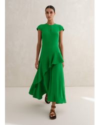 ME+EM - Fluid Crepe Volant Statement Maxi Dress Spring - Lyst