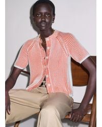 ME+EM - Soft Touch Two Tone Rib Straight Tee Nectarine-Soft - Lyst