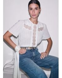 ME+EM - Embroidery Detail Soft T-Shirt - Lyst