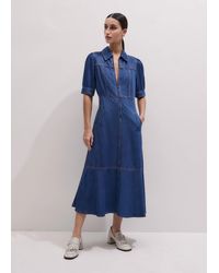 ME+EM - Fluid Fit And Flare Midi Dress + Belt - Lyst