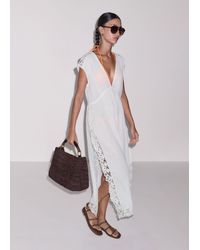 ME+EM - Lace Detail Maxi Beach Dress - Lyst