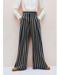ME+EM - Herringbone Statement Stripe Wide-Leg Trouser - Lyst