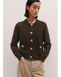 ME+EM - Cotton Bracelet Sleeve Cropped Cardigan - Lyst
