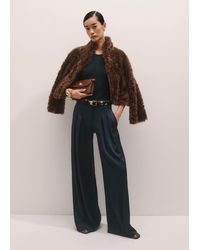 ME+EM - Wide Leg Satin Pleat Trouser - Lyst