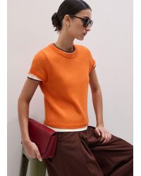 ME+EM - Merino Cashmere Silk Shrunken Baby Tee - Lyst