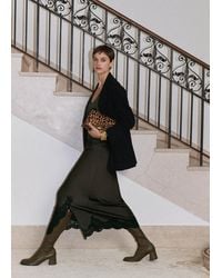 ME+EM - Satin Lace Maxi Skirt - Lyst