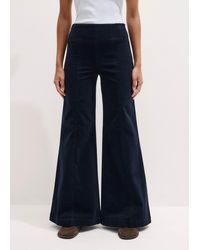 ME+EM - Regular-Length Velvet Cord Travel Palazzo Pant - Lyst