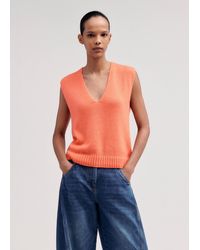 ME+EM - Merino Cashmere Silk Clean Edge V-neck Vest - Lyst