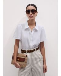 ME+EM - Cheesecloth Trim Detail Blouse - Lyst