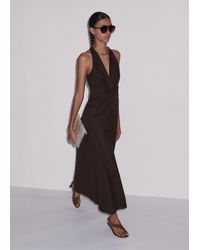 ME+EM - Crease-Less Linen Twist Front Maxi Dress - Lyst