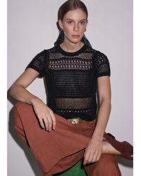 ME+EM - Linear Knit Straight Baby Tee - Lyst