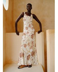 ME+EM - Hydrangea Print Bias Cut Full-Length Dress - Lyst